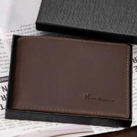 ⚡Travelambo Men Craze Horse Brown Genuine Leather Handmade Bifold Stylish Wallet - Picture 1 of 8
